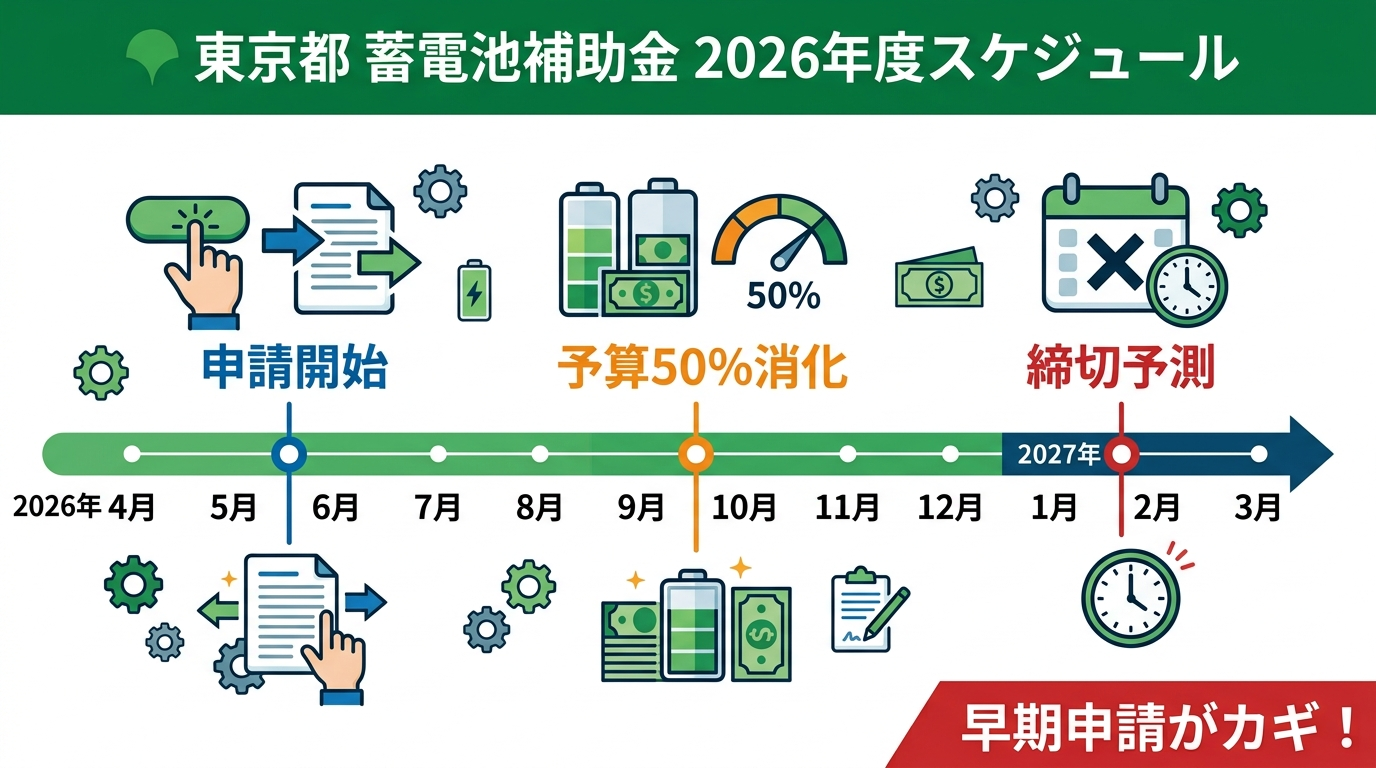 蓄電池補助金 東京都はいつまで？2026年度の申請締切と予算消化ペースを徹底解説