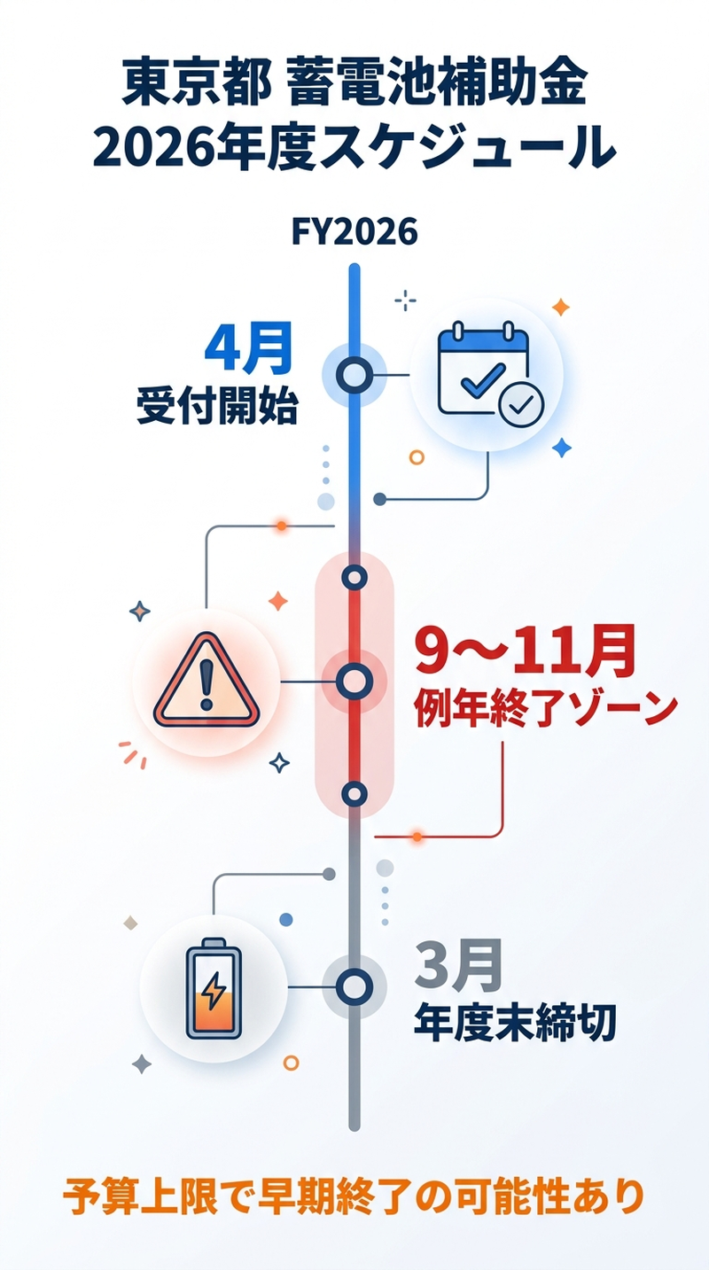 蓄電池補助金 東京都はいつまで？2026年度の申請締切と早期終了リスクを徹底解説