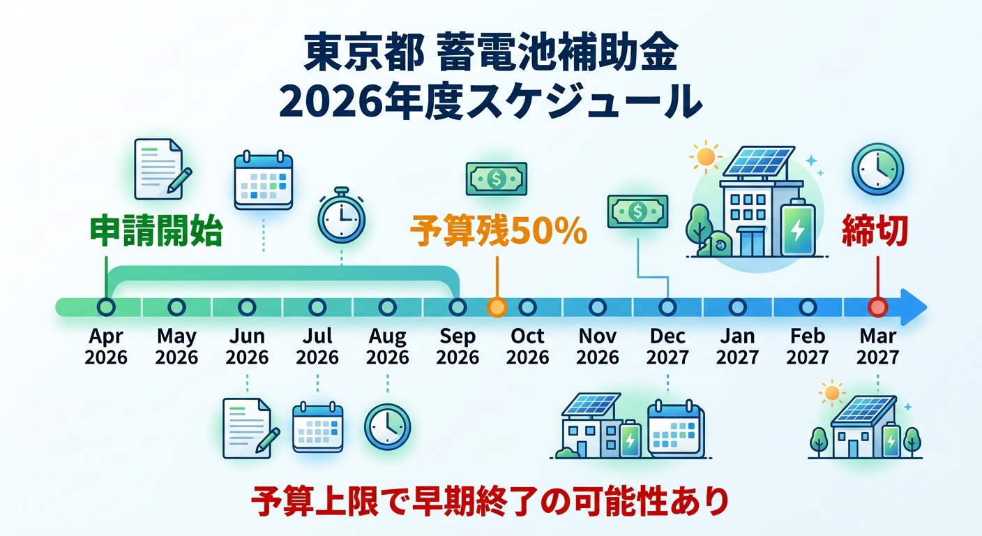蓄電池補助金 東京都はいつまで?2026年度の申請期限と早期終了リスクを解説