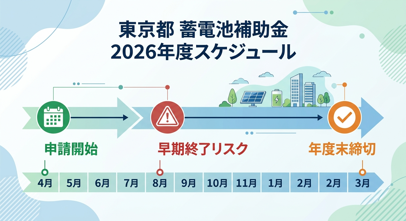 蓄電池補助金 東京都はいつまで?2026年度の申請締切と早期終了リスクを解説