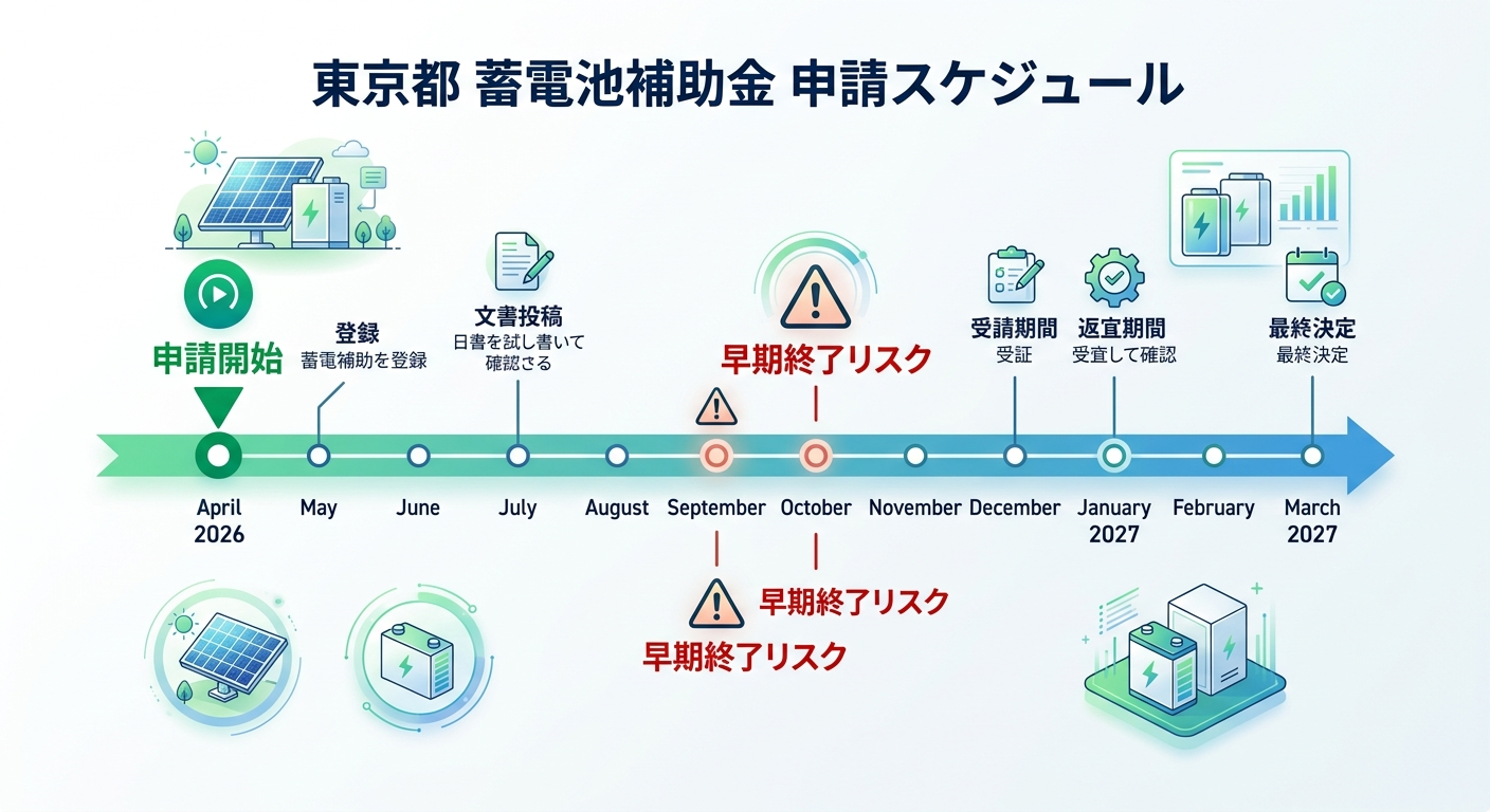 蓄電池補助金 東京都はいつまで？2026年の申請締切と早期終了リスクを徹底解説